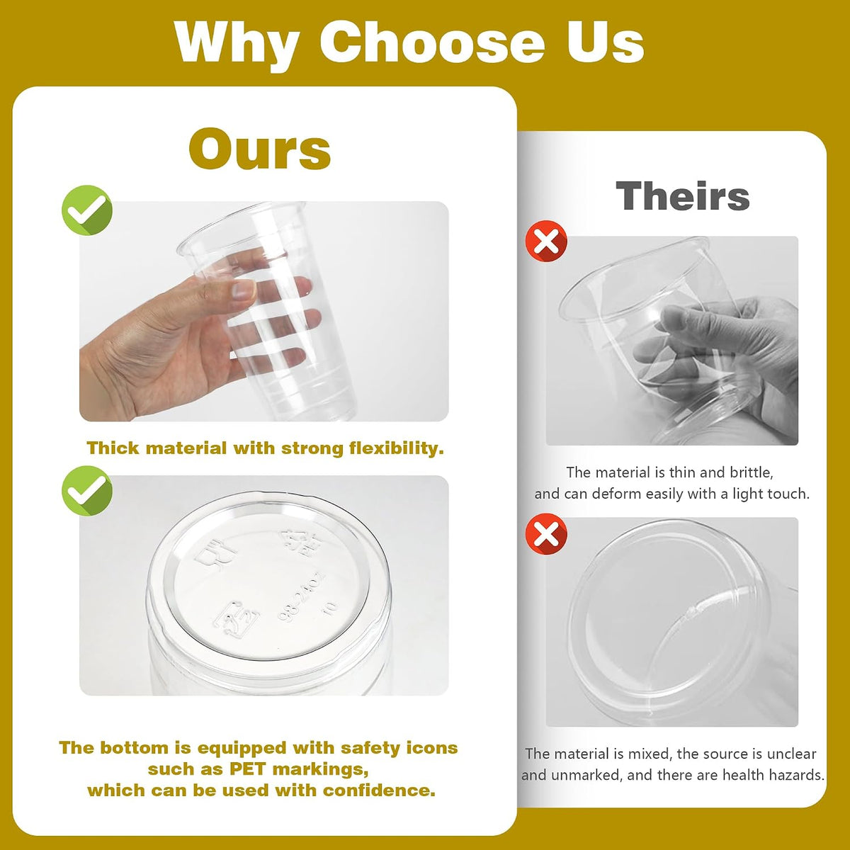 24 oz Clear Plastic Cups with Lids and Straws