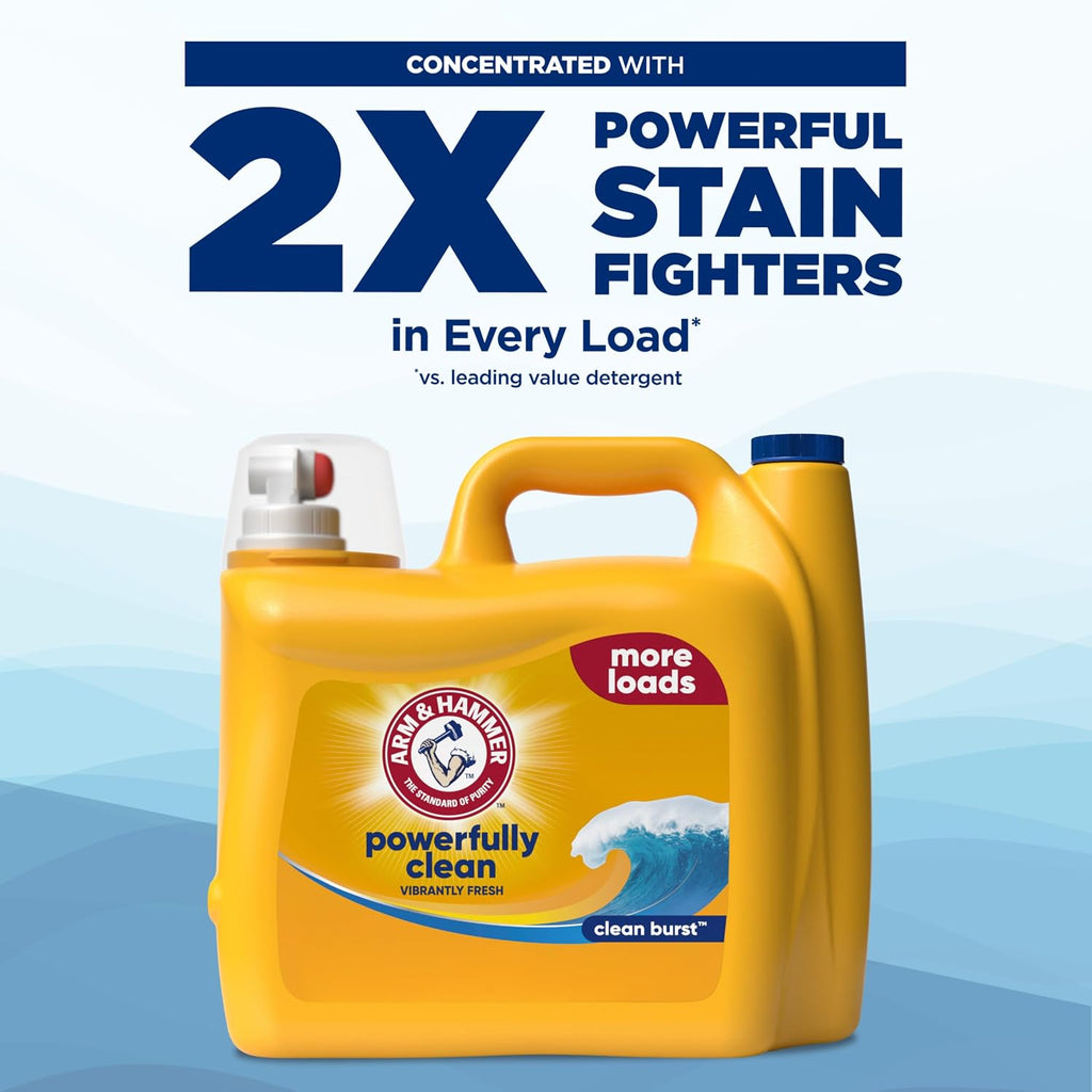 Liquid Laundry Detergent, Clean Burst Scent, 174 Fl Oz