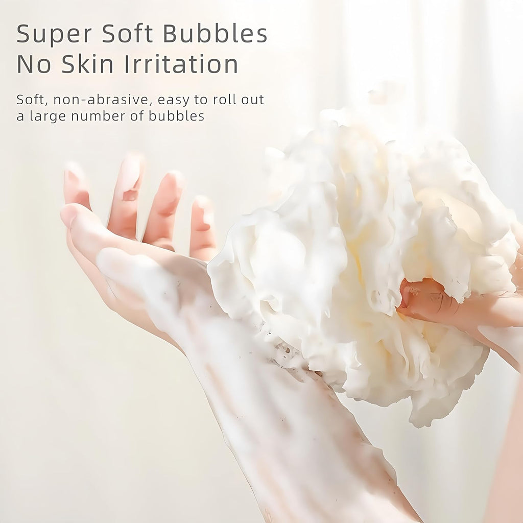 3-Pack Bath Loofah Set with Dual-Sided Shower Puff - Includes Soap Pocket, Hanging Rope, and Gift Box - Loofah for