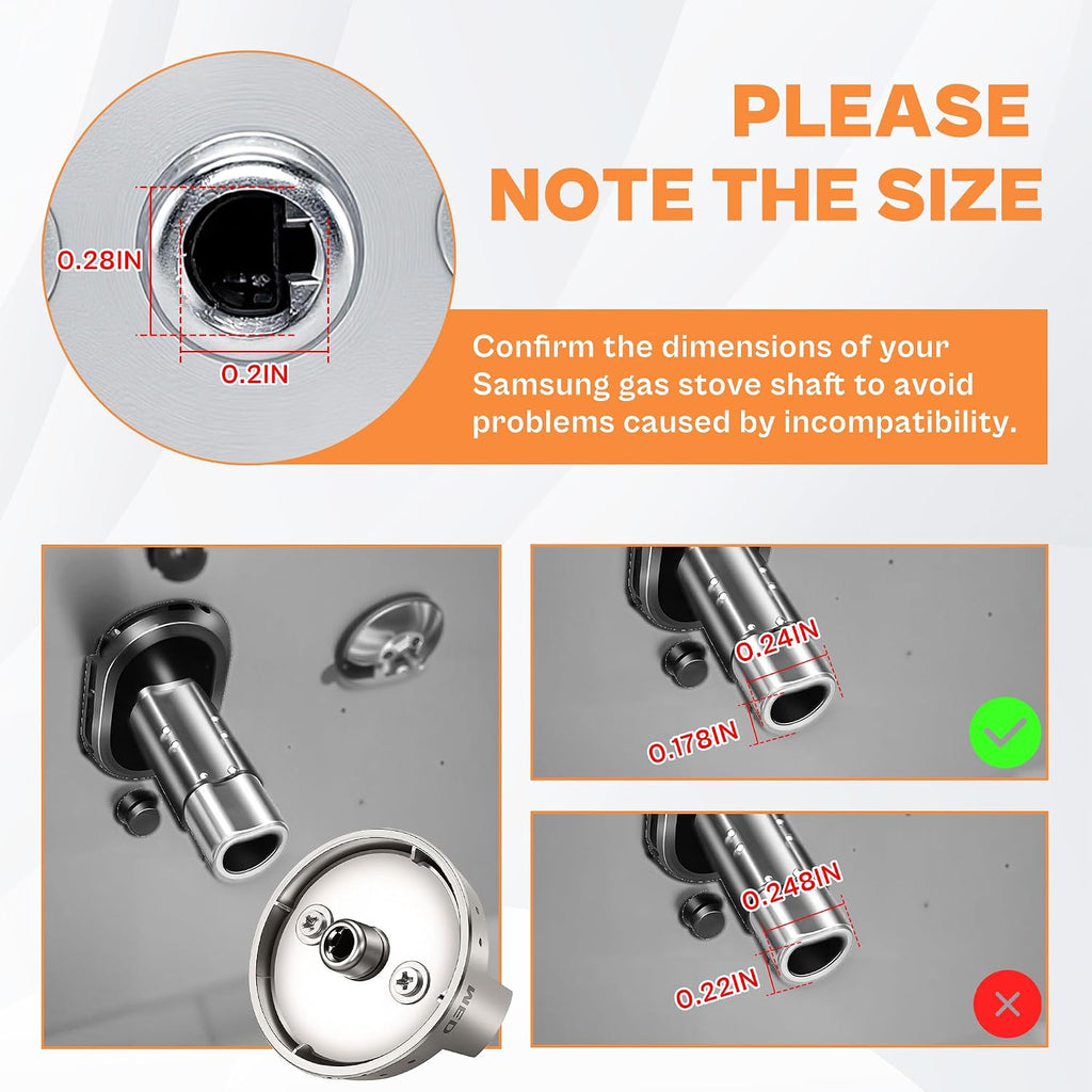 DG64-00473A Stove Knobs 5 Pack for Samsung Gas Range Oven