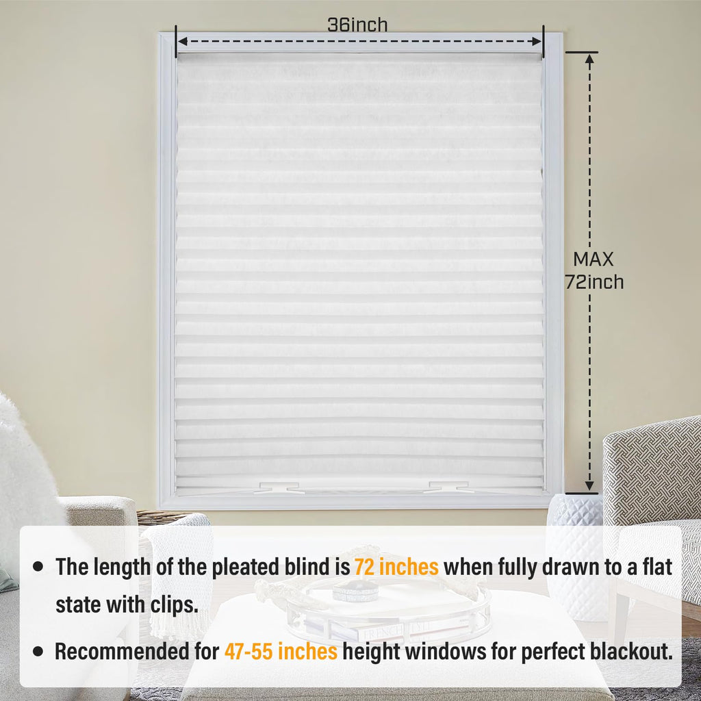 6 Pcs Temporary Blinds for Windows, 36 X 72 in