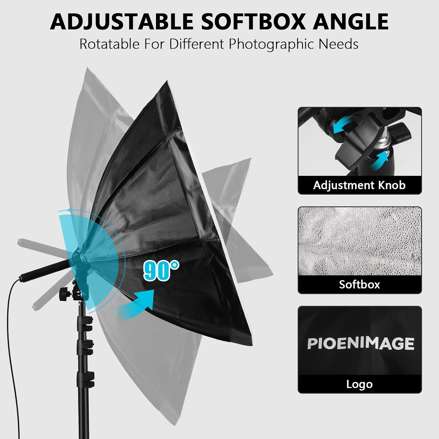 Softbox Lighting Kit, Softbox Photography Lighting Set | 21.6in Soft Box Lighting Set, Photography Lights, 85W