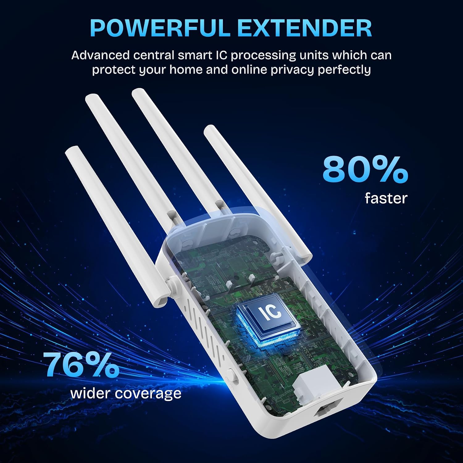 2026 WiFi Extender Signal Booster, 2.4GHz 300Mbps | WiFi Booster for Home, Covers Up to 10999 Sq. Ft and 85+Devices