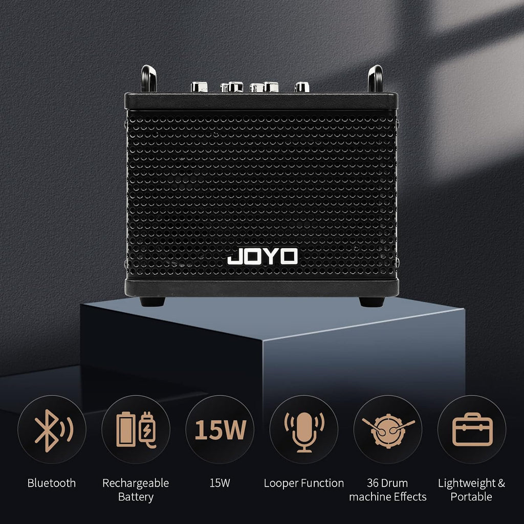 15W Portable Guitar Amp Combo | 9 Preamp Models + Looper, Drum Machine, Modulation, Delay & Reverb | Rechargeable