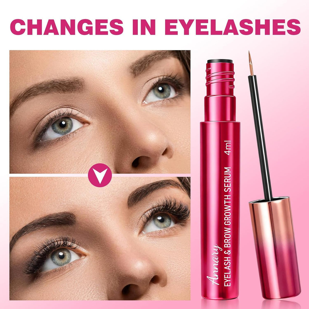 Lash Serum for Eyelash Growths, Advanced Natural Formula to Promote Longer, Fuller & Healthier Lashes – Gentle, Vegan