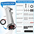 Kegerator Tower Standard 3 Tap Beer Tower with Self-Closing Beer Faucet