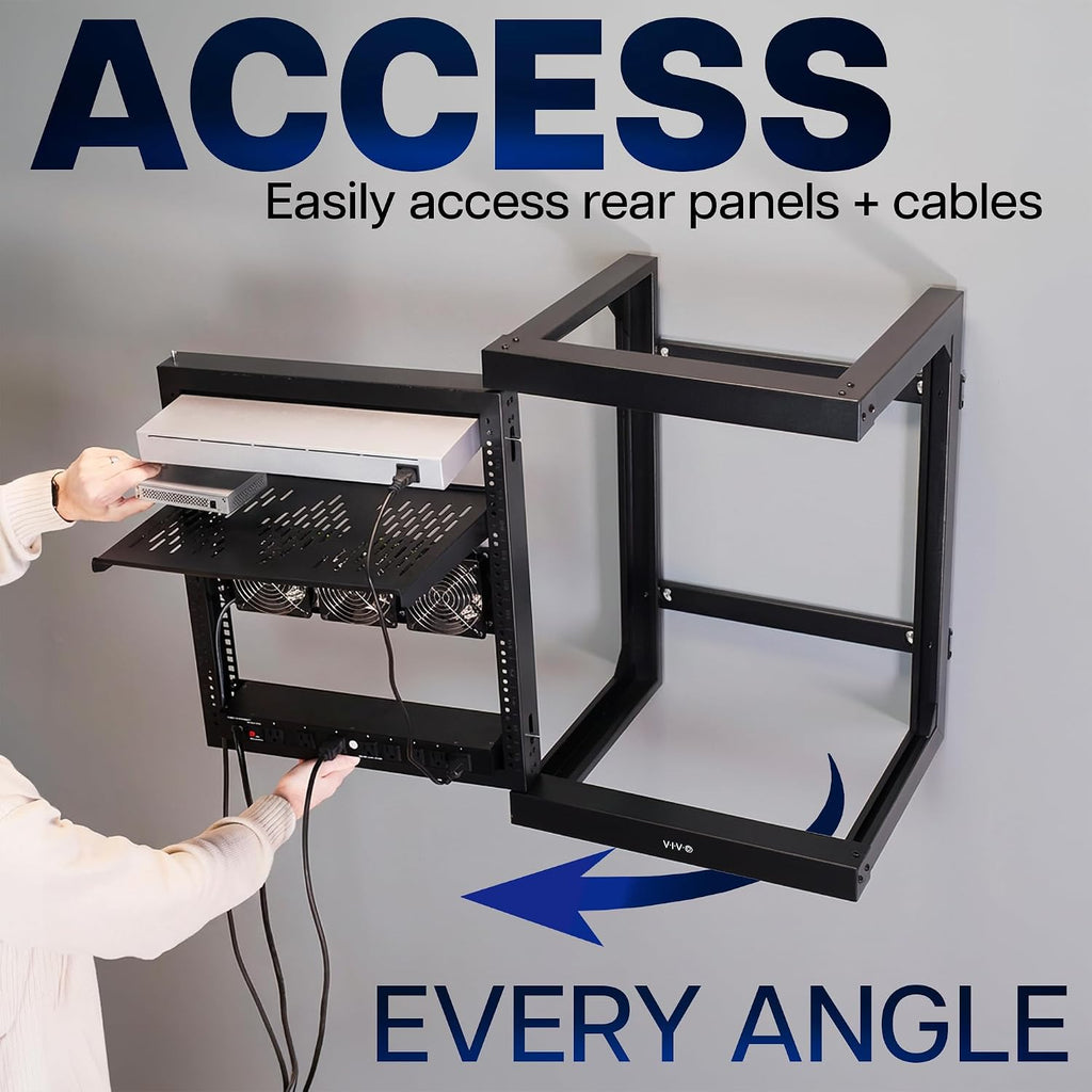 VIVO Black 12U Wall Mounted Server Rack Cabinet, MOUNT-SC12U