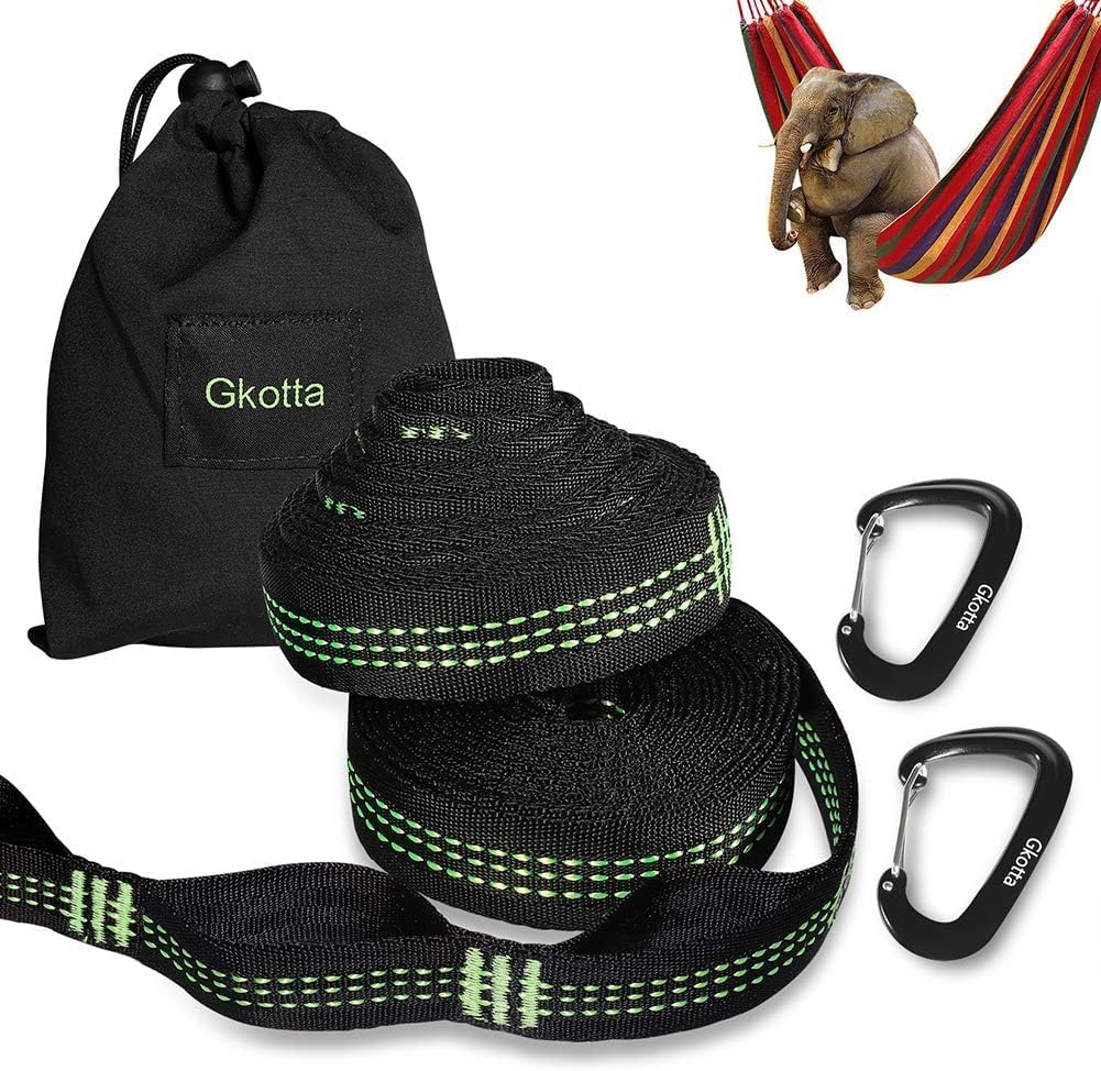 Hammock Straps for Trees Heavy Duty Long Extender Hammock Webbing Ropes Kit | With 2 Carabiners, Set of Two 10FT