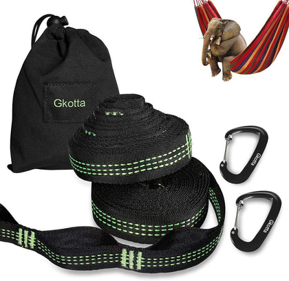 Hammock Straps for Trees Heavy Duty Long Extender Hammock Webbing Ropes Kit | With 2 Carabiners, Set of Two 10FT