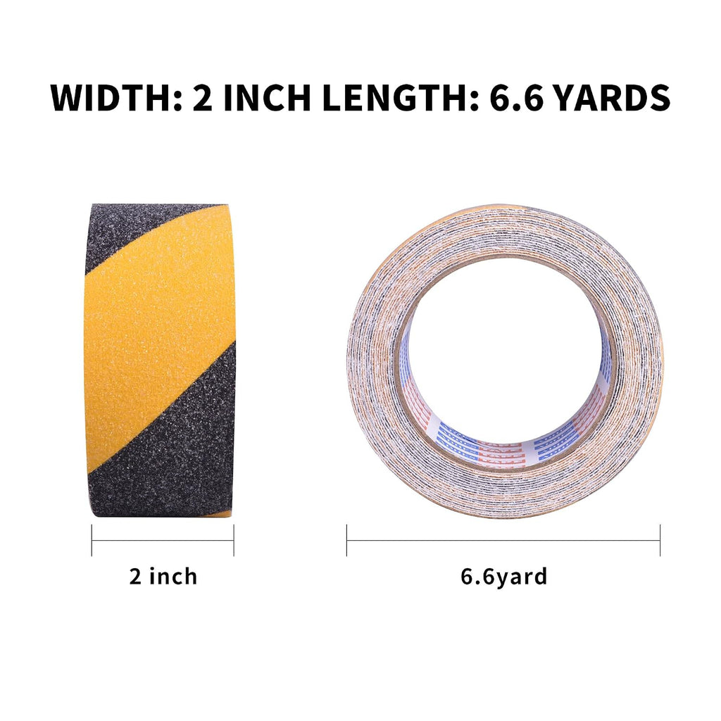 ADHES 30 Rolls Non Slip Hazard Caution Tape, Safety Anti Slip Tape Roll | Strong Grip Warning Tape Floor Mats Sticker