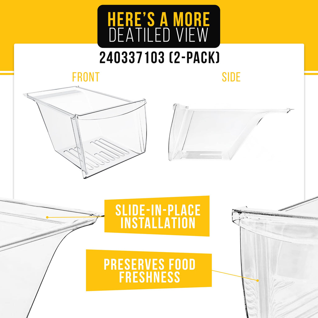 Refrigerator Crisper Drawer for Frigidaire FFTR1821TB8 (2-Pack)