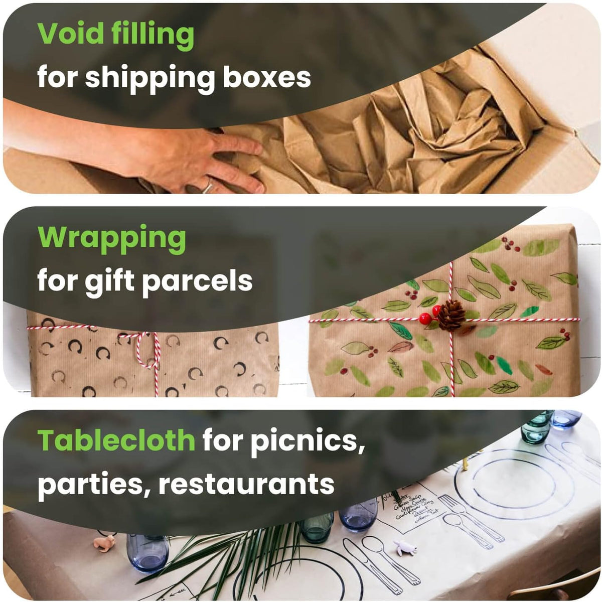 Kraft Paper Roll Bundle - Wrapping Paper, Dispenser & Cutter