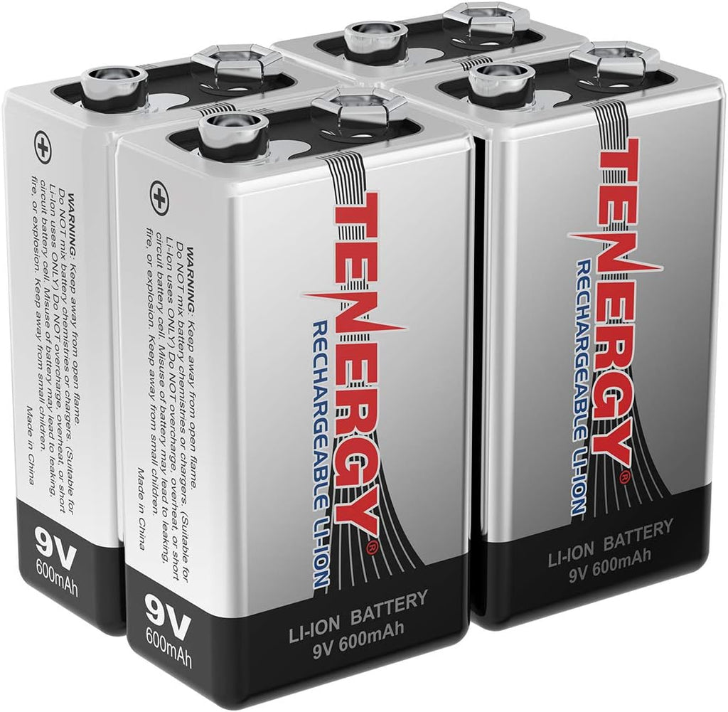 Combo: 4pcs 9V 600mAh Li-ion Rechargeable Batteries