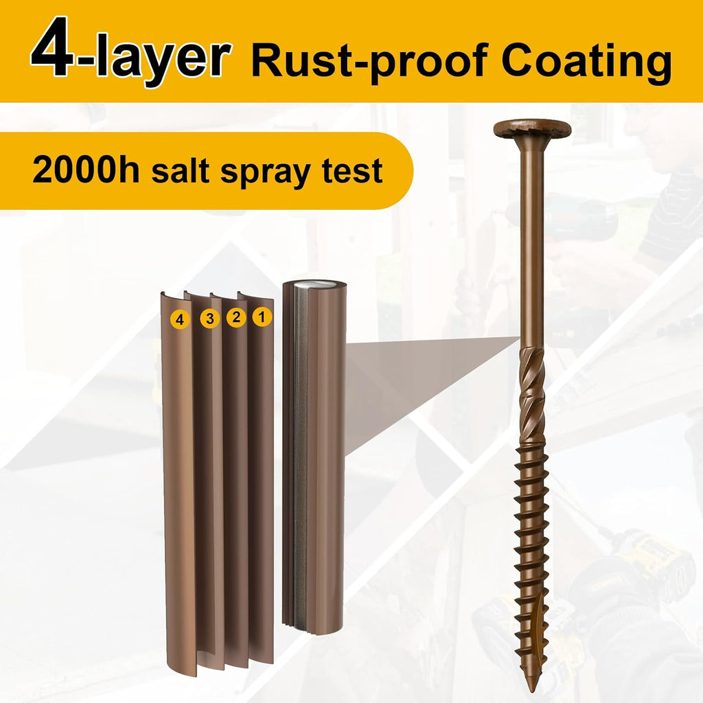 Wood Screws #14 x 10 Inch 54Pcs Structural Deck Screws with Upgraded Thread