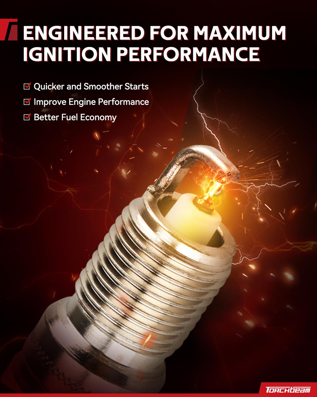 Torchbeam 4-Pack Nickel Spark Plugs Fit for Corolla Forester Matrix Impreza