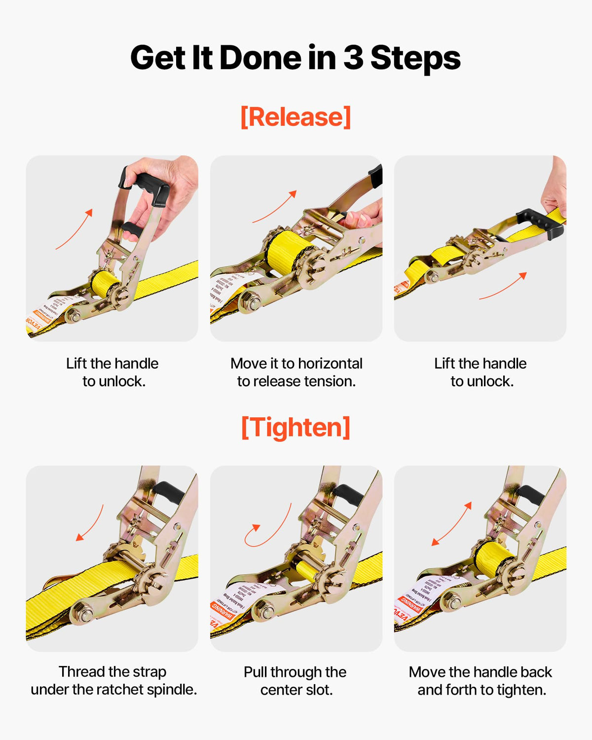 Ratchet Tie Down Straps (4PK), Rachet Tie Downs with Padded Handles
