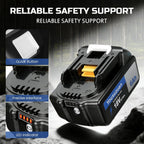 2-Pack 6.0Ah Replacement for Makita 18V Battery BL1860B, (Black)