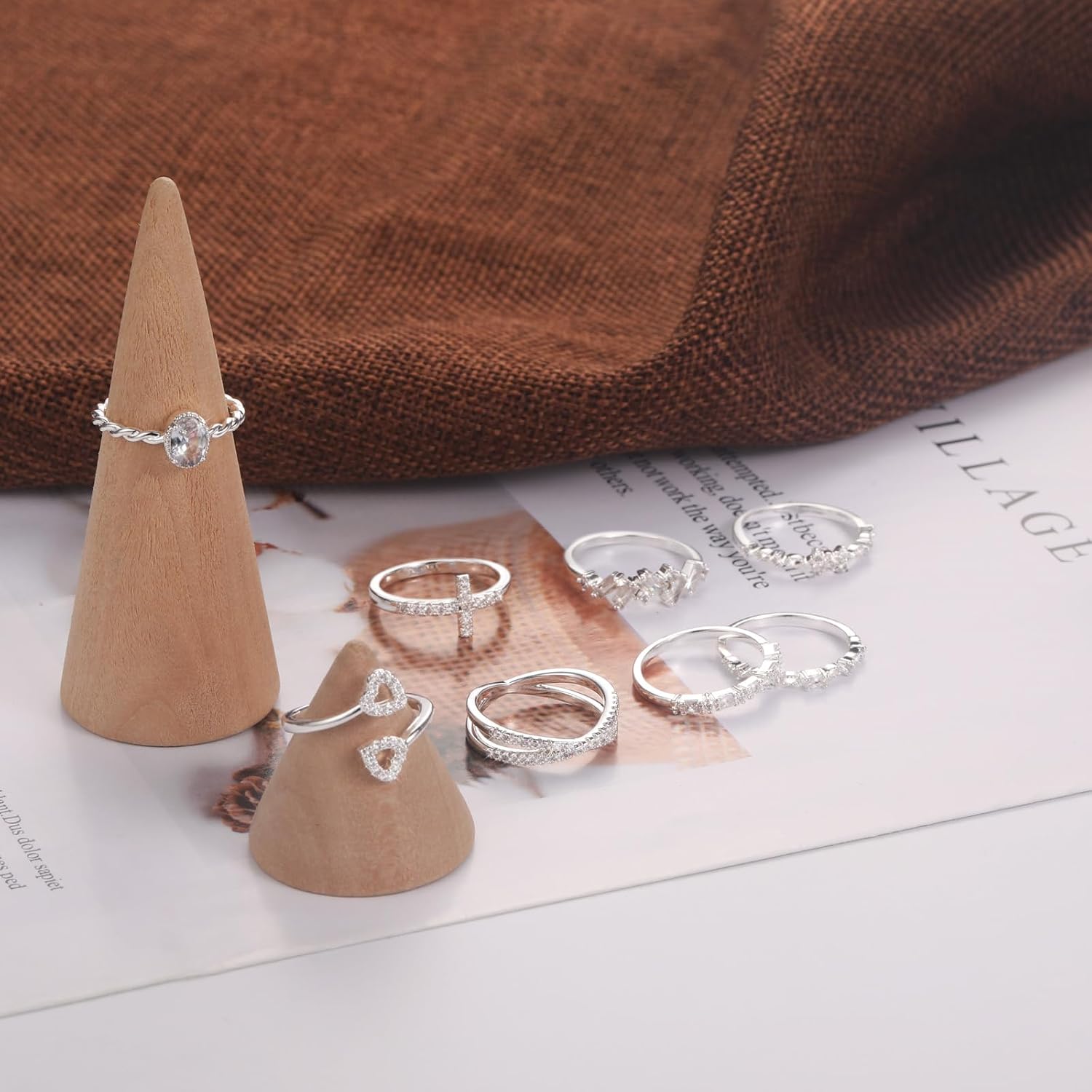 Gold Silver Rings For Women Non Tarnish Gold Plated Stackable Rings Wedding Engagement Bands Dainty 14K Gold Ring