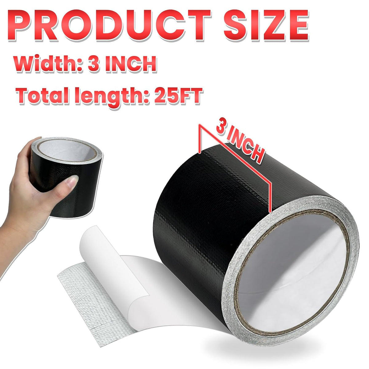 Waterproof Repair Tape for RV Awning, Tarp, Fabric, Tent, Boat Covers, Sail