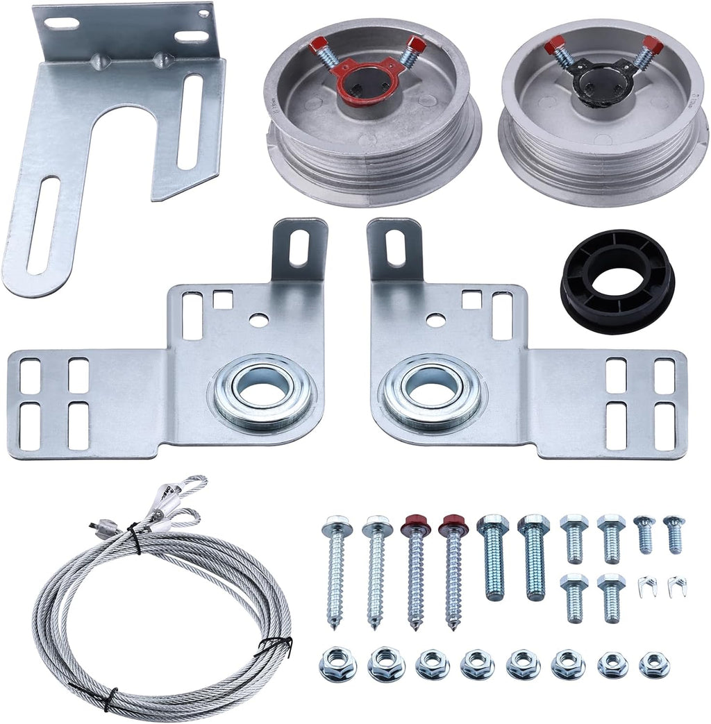 Garage Door Torsion Spring Kit for 7ft High Garage Doors - Heavy-Duty Cables, Drums, Center Bracket Compatible with