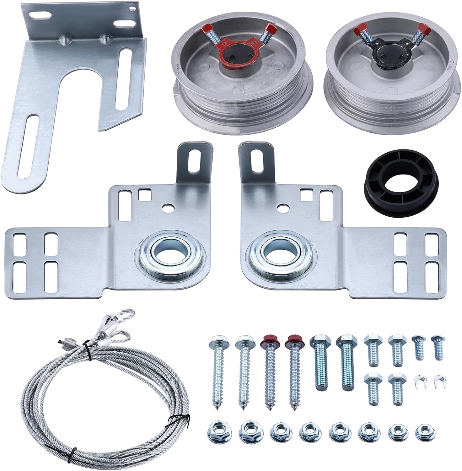 Garage Door Torsion Spring Kit for 7ft High Garage Doors - Heavy-Duty Cables, Drums, Center Bracket Compatible with
