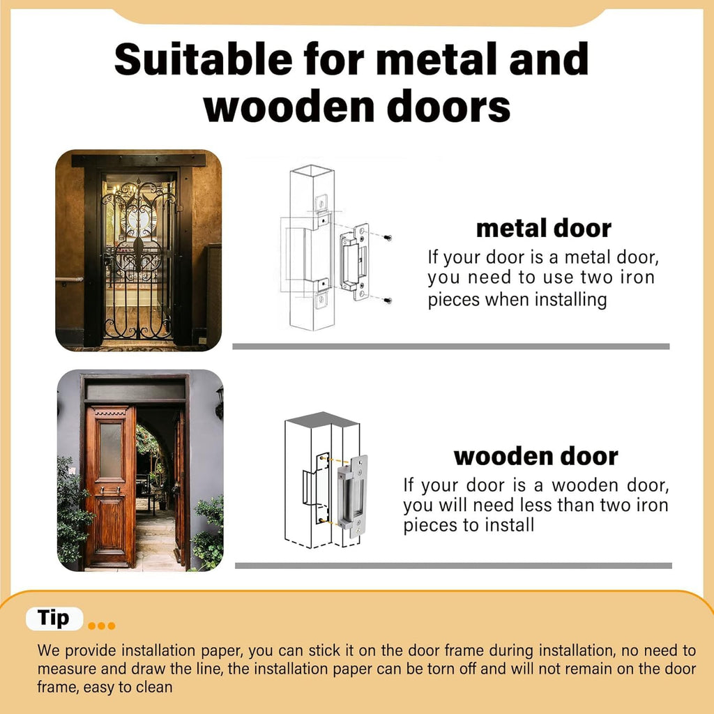 2026 Upgraded Electric Door Strike Lock ANSI Standard Fail-Secure/Fail-Safe Door Strike Lock for Access Control