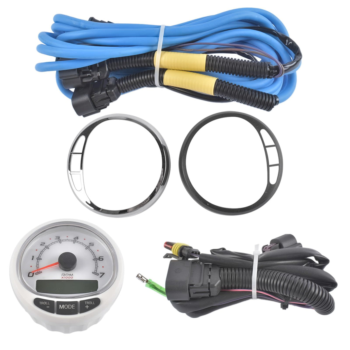 FIVESHOW 7000 RPM Tachometer Kit for Mercury SmartCraft SC1000 Replacement for 2001+ Optimax Outboards 2002+ V-6 EFI Verado fits 555 ECM Mercruiser Mercury Racing OEM 8M0135634 879982T20