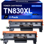 TN830XL Black Compatible Toner Cartridge Replacement for Brother, 2 Pack