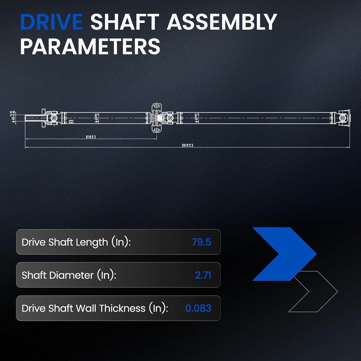 936-726 Rear Drive Shaft Compatible with Toyota Tacoma PreRunner