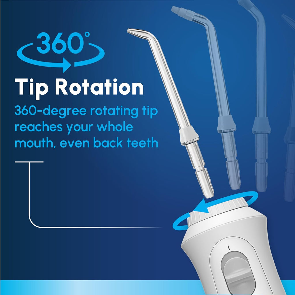 Cordless Pearl Rechargeable Portable Water Flosser for Teeth, Gums, Braces Care and Travel, Extra Quiet, 4 Flossing