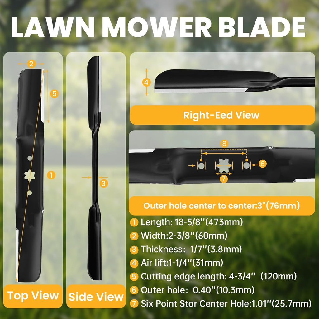 942-05056A High Lift Mower Blades,6-Point Star Mower Blades Replacement for Cub Cadet 54'' Enduro XT1-54 ST GT LT