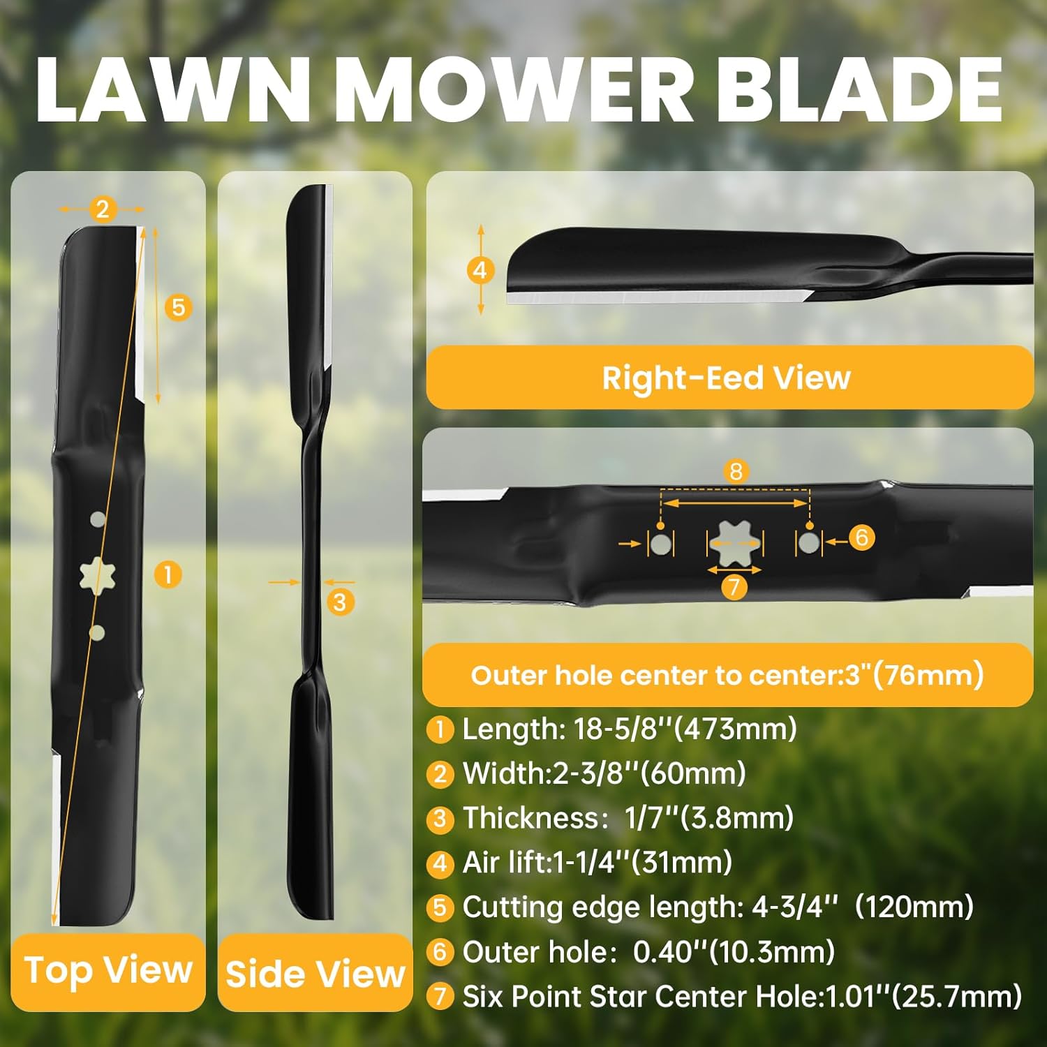942-05056A High Lift Mower Blades,6-Point Star Mower Blades Replacement for Cub Cadet 54'' Enduro XT1-54 ST GT LT