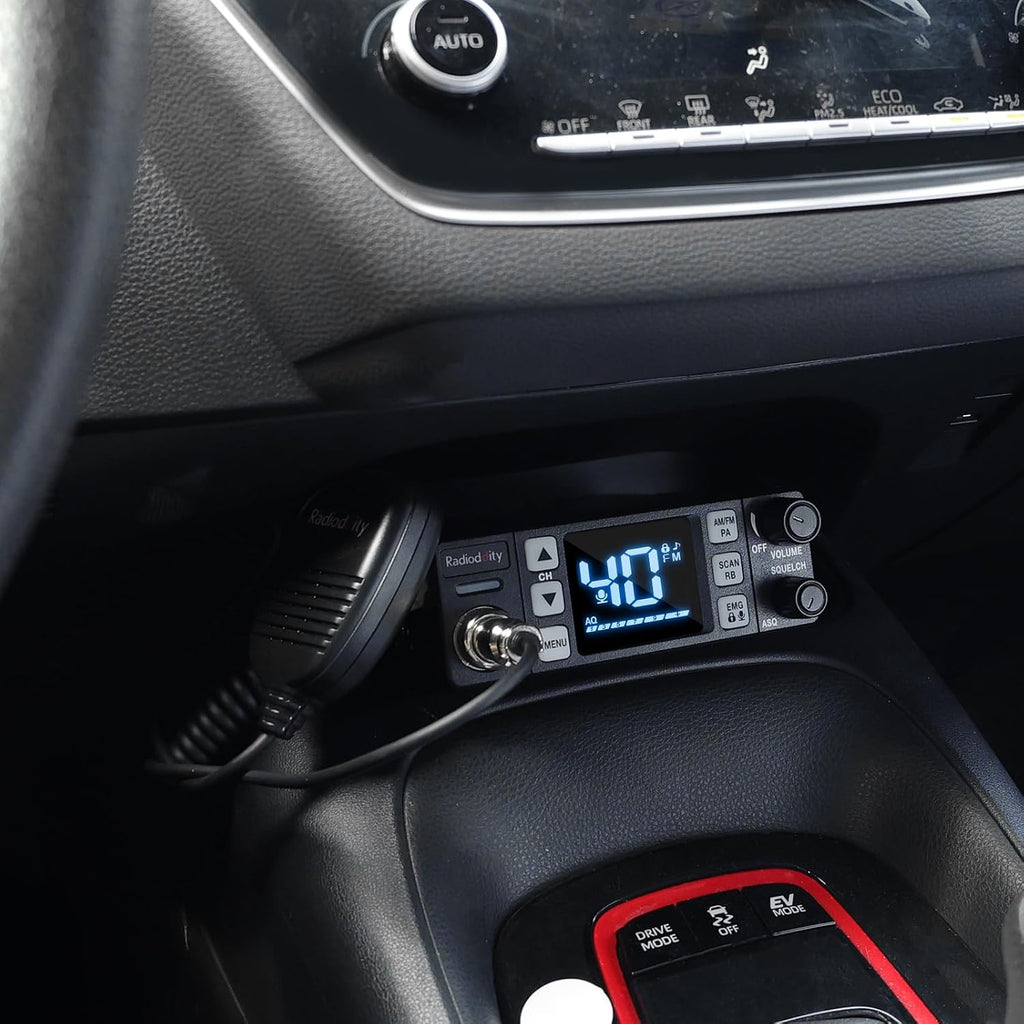 CB-606 CB Radio AM/FM/PA, 40 Channels, 4W, 40 Channel, VOX | Compact Mobile Transceiver 2.2" LCD, Emergency Channels