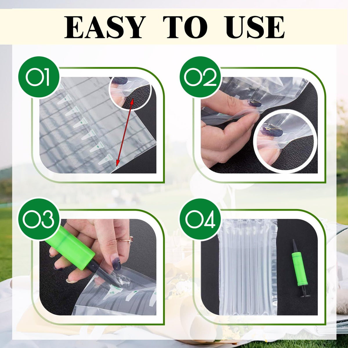 Wine Bottle Protector Travel Bags, 36 Pack Inflatable Air Column Packaging Bubble Cushion Wrap for Suitcase Luggage