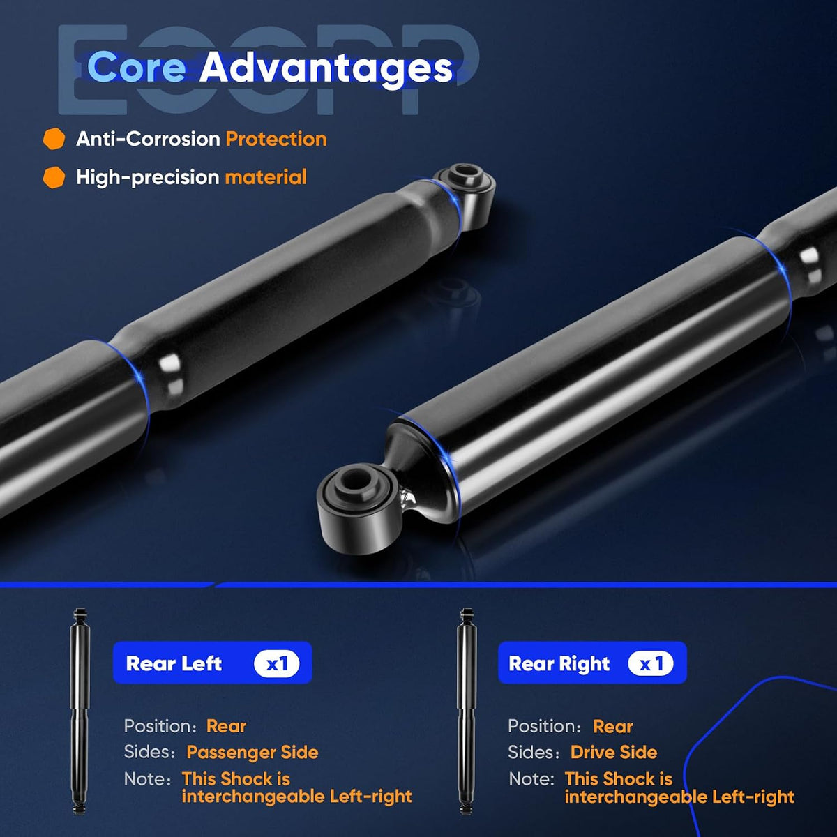 Rear Shocks Absorbers, ECCPP Gas Shocks for Dodge for Ram 1500 2009-2010