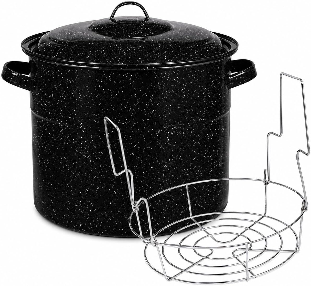 21.5 Quart Water Bath Canner - Large Food Grade Enamel Canning Pot with Rack, Heavy-Duty Canning Supplies for Jam