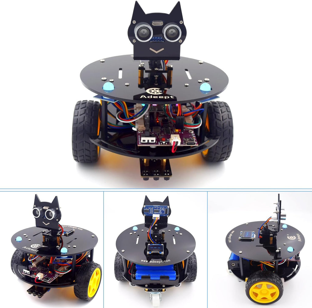 Smart Car Kit Compatible with Arduino IDE, STEM Educational Robotics | Line Tracking, Obstacle Avoidance, OLED