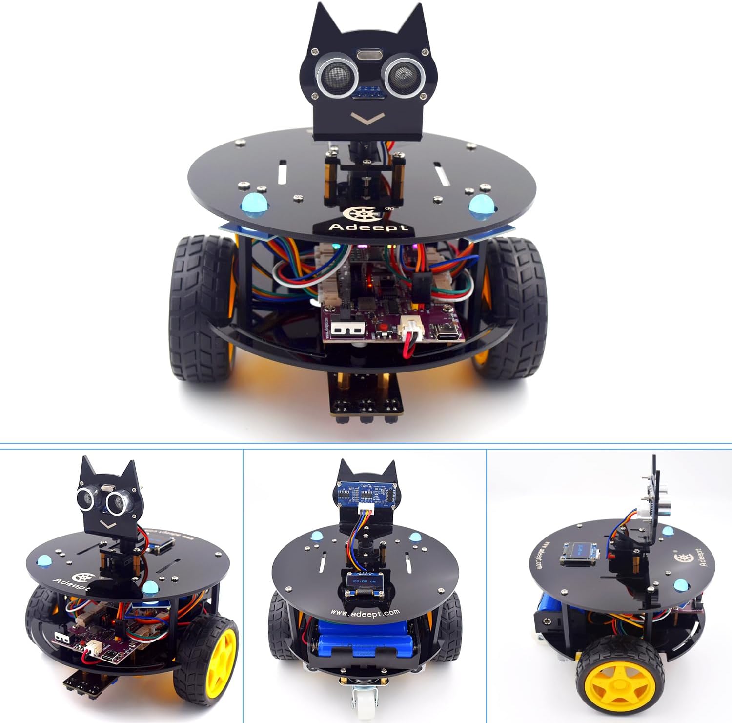 Smart Car Kit Compatible with Arduino IDE, STEM Educational Robotics | Line Tracking, Obstacle Avoidance, OLED