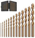 13Pcs(1/16"-1/4") Cobalt Drill Bit Set M35 HSS Jobber Length
