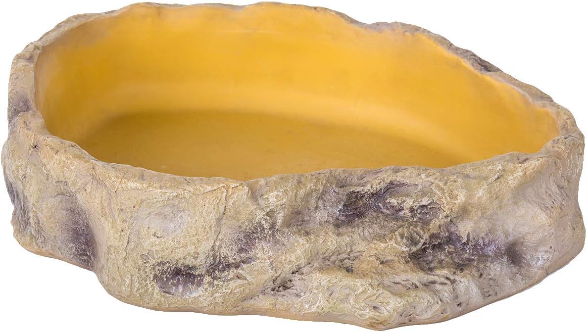 REPTIZOO Reptile Water Bowl Terrarium Water Dish Food Feeding Bowl for Reptile Amphibian Pets Large(11"x 8"x 2.4")