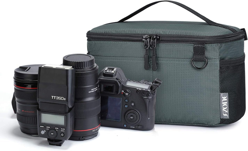 Water Resistant Camera Insert Bag with Sleeve Camera Case | Thicker Padding,Detachable Dividers,Fits in Backpack or