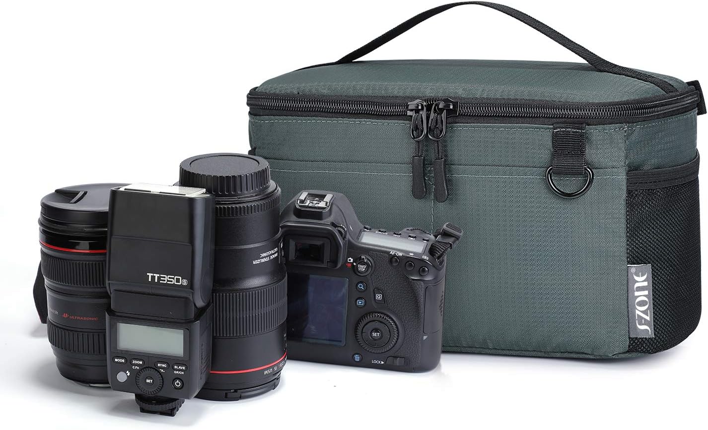 Water Resistant Camera Insert Bag with Sleeve Camera Case | Thicker Padding,Detachable Dividers,Fits in Backpack or