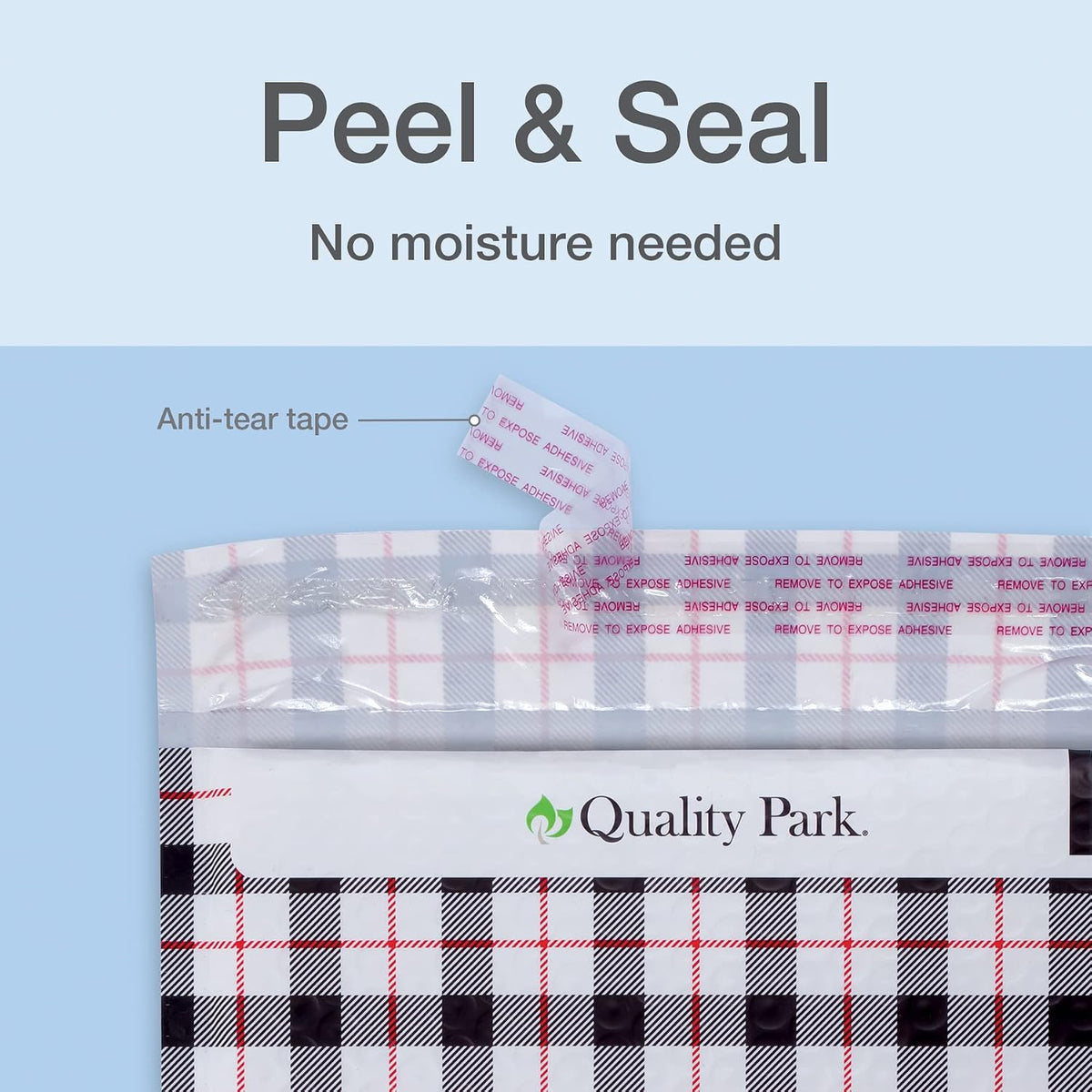 Bubble Mailers, 8.5 x 11, Shipping Envelopes, Water Resistant Poly Padded Envelopes, Plaid, 25 Pack (QUA85872)