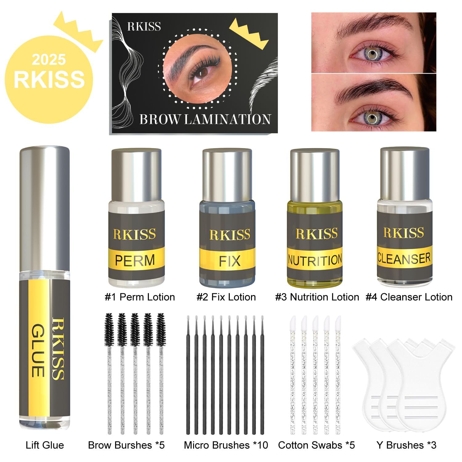 DIY Eyebrow Lamination Kit Salon Results Thicker Instant Brow Lamination for Fuller Brow Lift Easy to Use (25ml)
