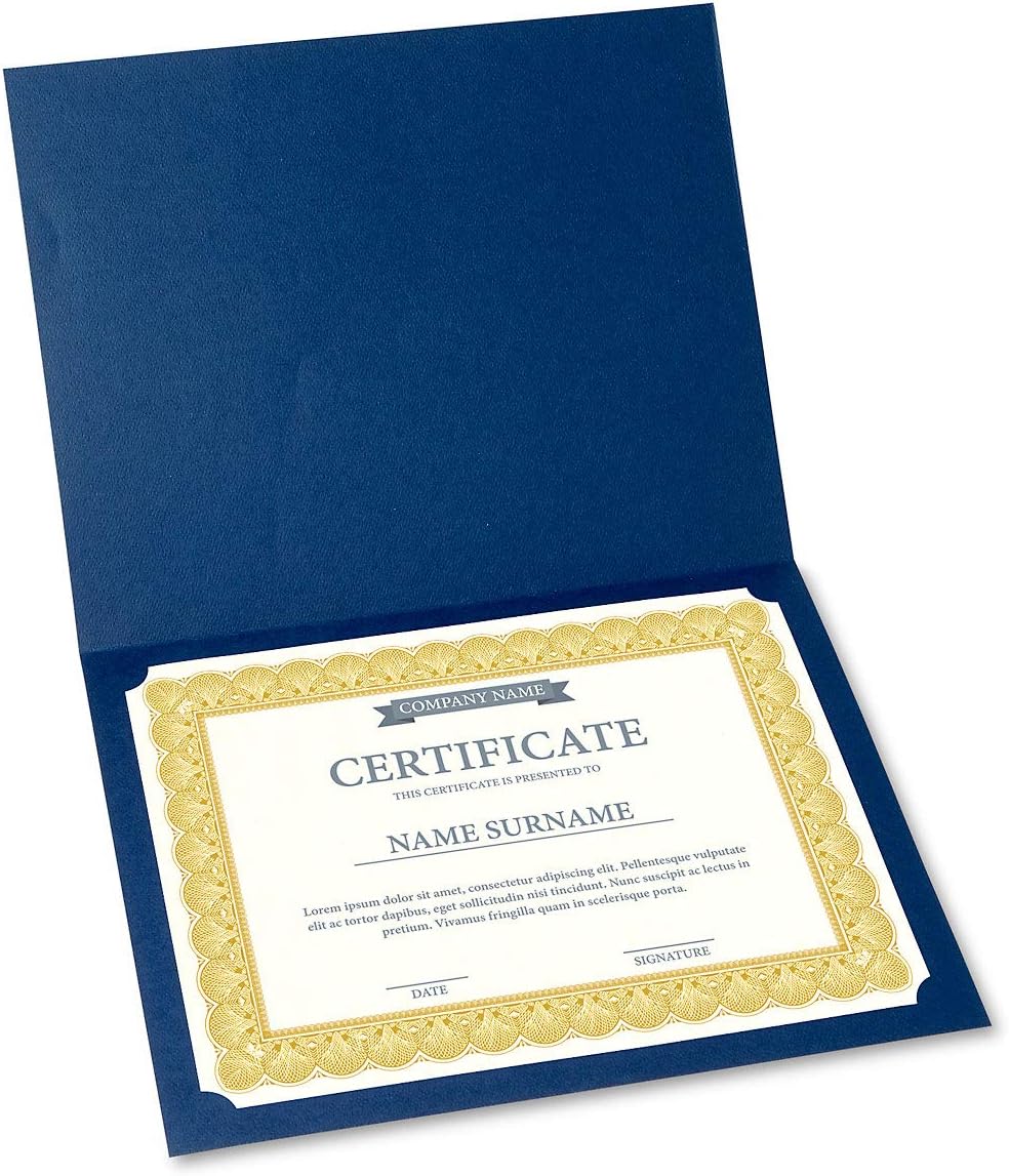 Elite Gold & White Parchment Certificate Papers - Pack of 100, Laser & Inkjet Printer Compatible, For Office