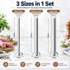 3-Size Stainless Steel Sausage Stuffing Tubes for LEM Stuffers