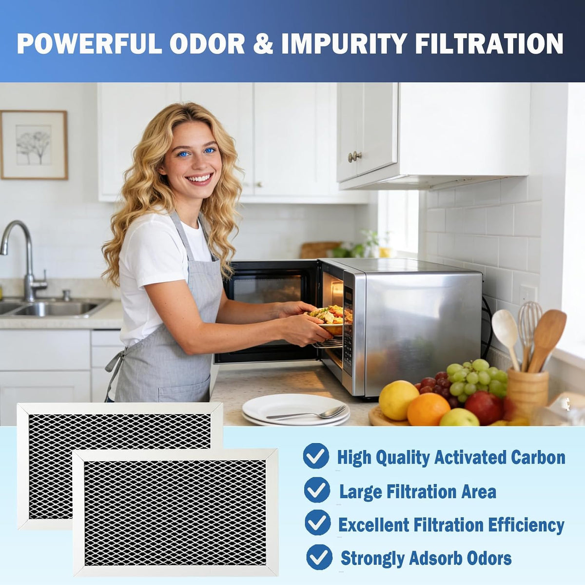 JVM6175SK5SS, JVM6175EK5ES, JVM6175YK5FS Microwave Charcoal Filter for GE