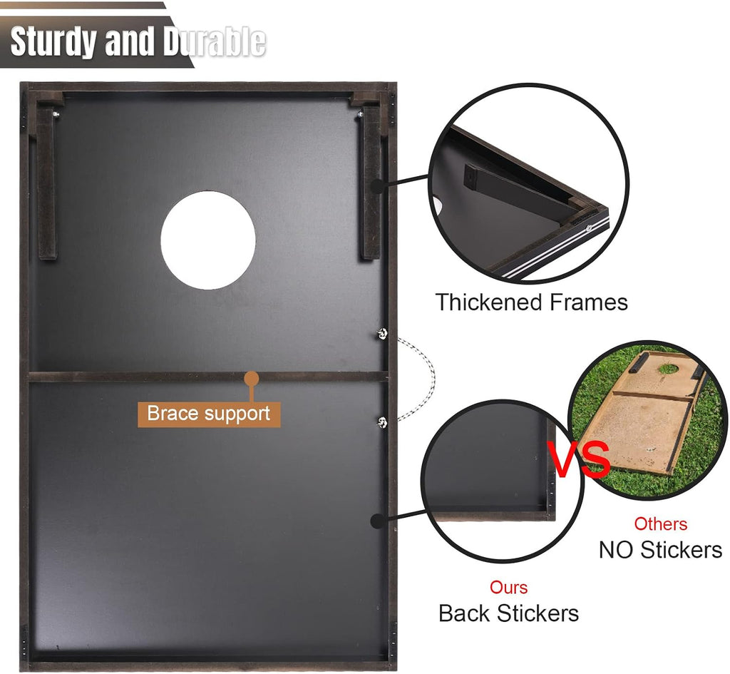Cornhole Set 4x2 and 3X2 Regulation Size Corn Holes Sets with Carrying Bags & 8 Bean Bags Cornhole Boards Bean Toss
