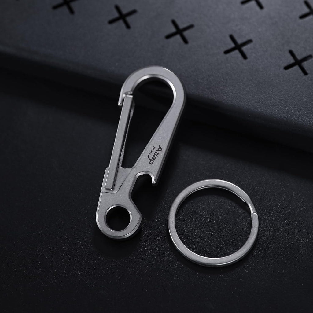 Titanium Keychain Clip, Minimalist Key Ring Organizer with Built-in Bottle Opener, Lightweight Quick Release Key
