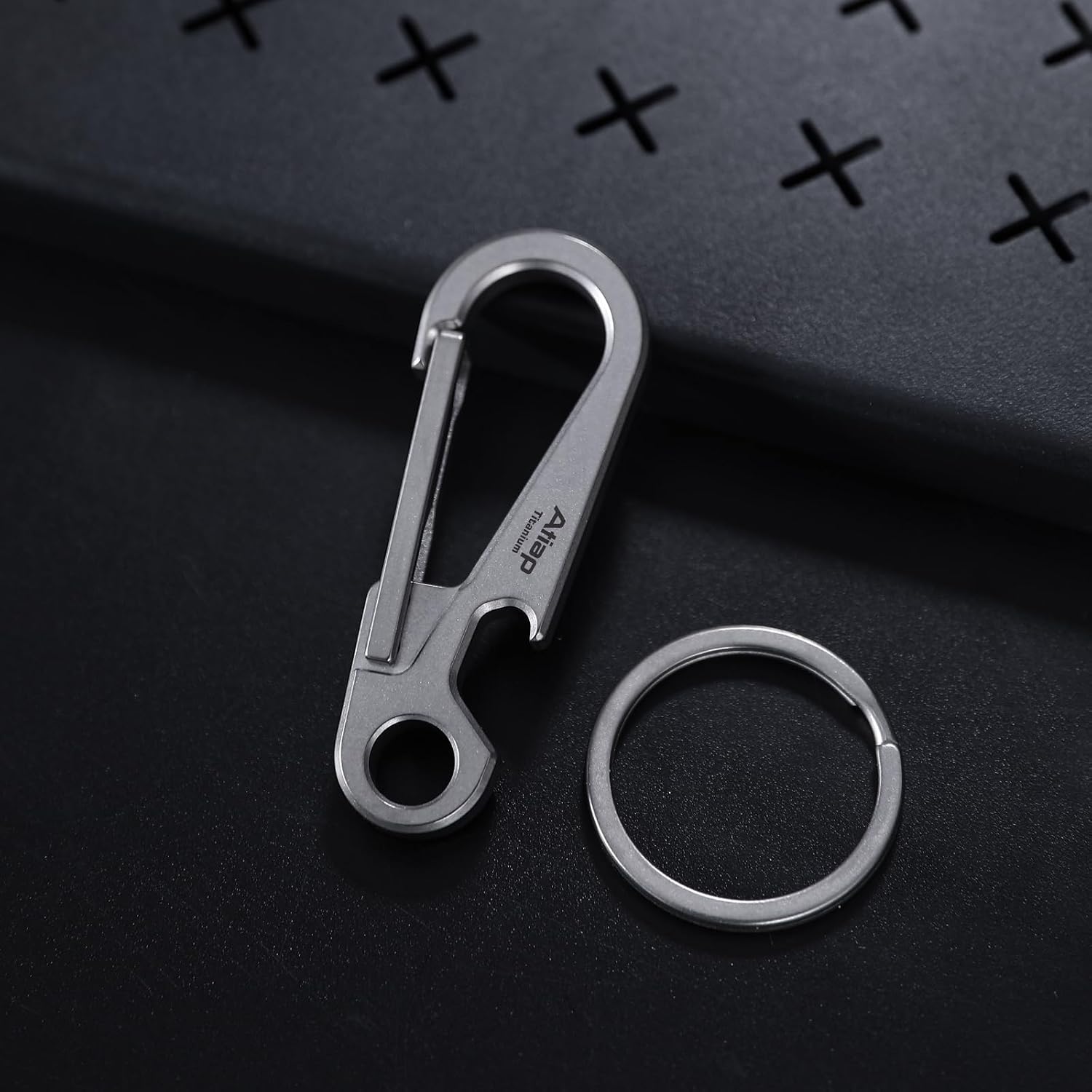 Titanium Keychain Clip, Minimalist Key Ring Organizer with Built-in Bottle Opener, Lightweight Quick Release Key